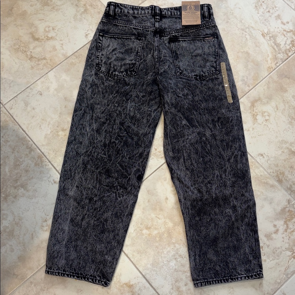 Volcom Billow Tapered Jeans Black acid wash nwt - Picture 10 of 12